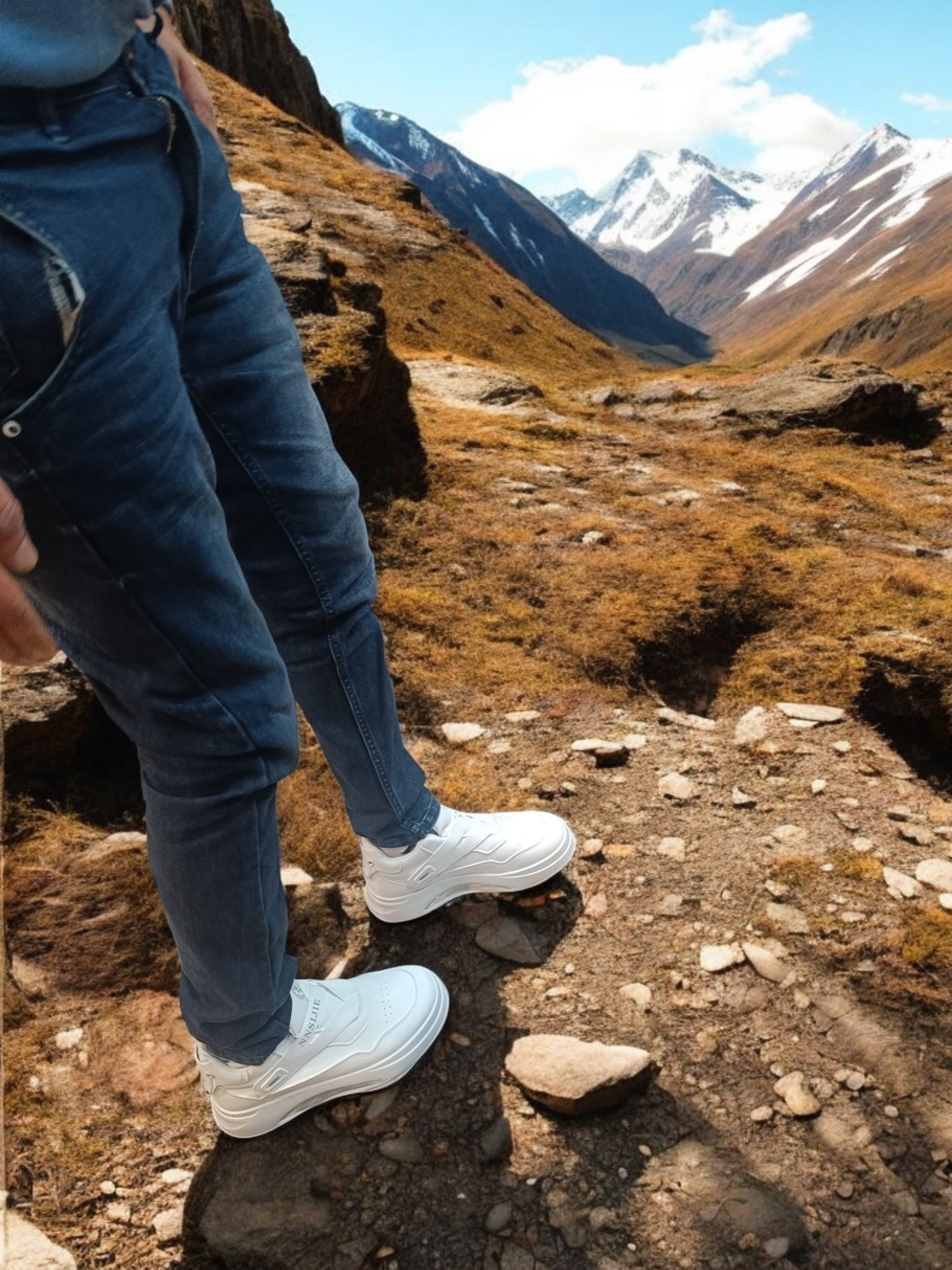 ACES Momentum Platform Sneakers for Men with Velcro Strap, Chunky Sole Designed for Adventures