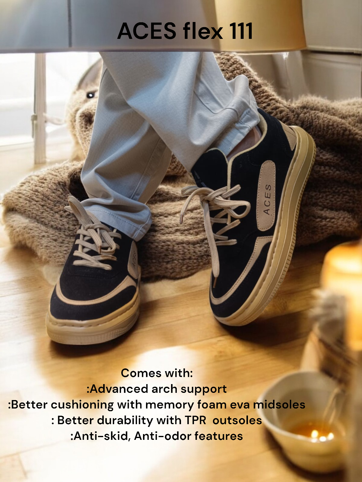 Aces Flex 111 Men suede lace-up sneakers