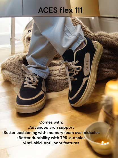 Aces Flex 111 Men suede lace-up sneakers